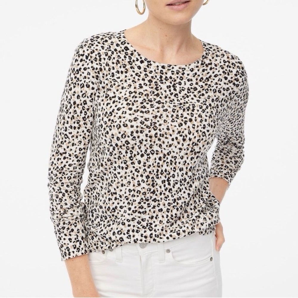 J Crew Animal Print Teddie Sweater